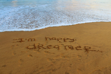 The inscription on the sand