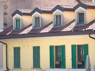 attics and roofs of Milan