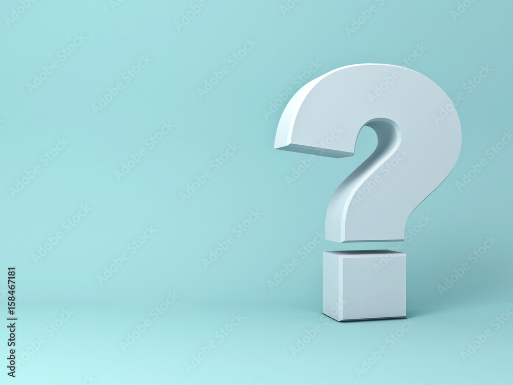 Leinwandbilder question mark on green background with shadow . 3d rendering.