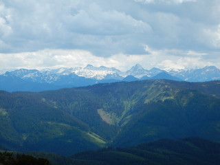 alpine lansdcape around Grosse Bischofsmutze in dachsteingebirge in austria
