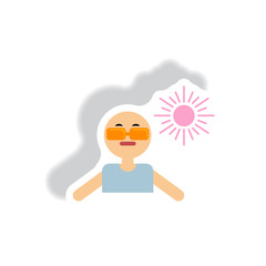 stylish icon in paper sticker style man in sunglasses