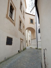 Fototapeta na wymiar passageway in a historical center of passau