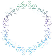 Abstract frame with gradient filled. Raster clip art.