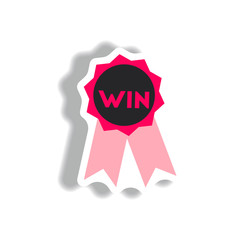 Fototapeta premium stylish icon in paper sticker style medal winner