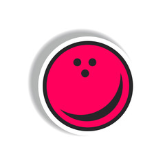stylish icon in paper sticker style bowling ball