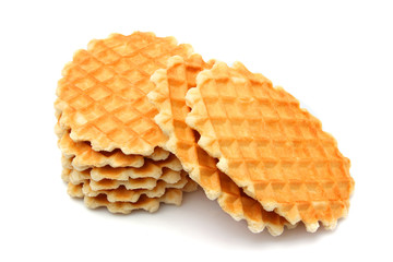 Belgian waffles isolated close-up.