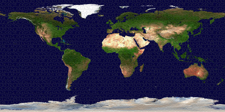 Puzzle texture Earth continents flat world map from space. Elements of this image furnished by NASA.