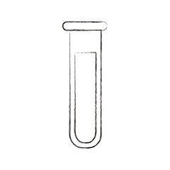 sketch blurred silhouette image glass test tube with solution vector illustration