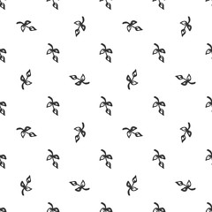 Hand Drawn brush leaves. Handmade seamless ornate for your desig