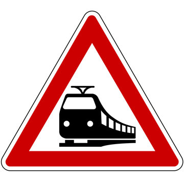 Bahnübergang ,Gefahrenzeichen 151 nach StVo