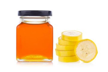 Banana slice isolated on white background