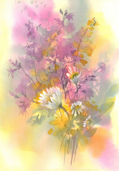 Obraz na płótnie Canvas bouquet of flowers watercolor