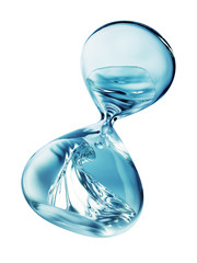 hourglass with dripping water close-up