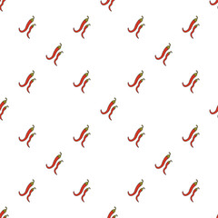 Pepper hand drawn on white background. Hand drawn seamless ornat