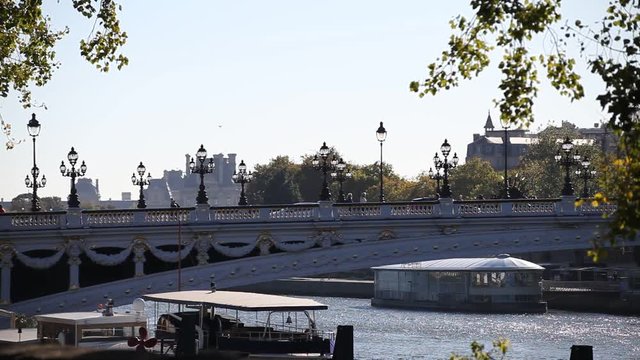 Beautiful bridge in Paris, french architecture, travel to Europe