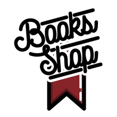 Color vintage books shop emblem