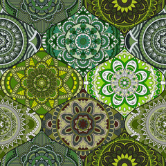 Patchwork pattern. Vintage decorative elements. Hand drawn background. Islam, Arabic, Indian, ottoman motifs. Perfect for printing on fabric or paper.