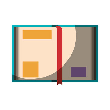 realistic colorful shading image open book with bookmark vector illustration