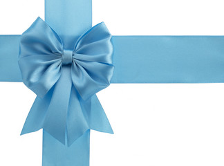 Ribbons and bow on a white background for gifts