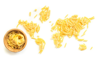 pasta world on white background