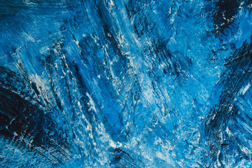 abstract blue paint strokes on the background