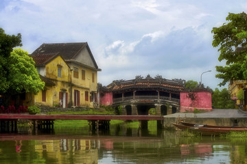 Fototapeta na wymiar Japanese Covered Bridge in Hoi An Ancient Town, Vietnam.