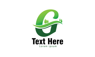 green landscape with letter G for gardening and golf service  company 