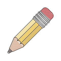 color crayon stripe image of pencil with eraser vector illustration