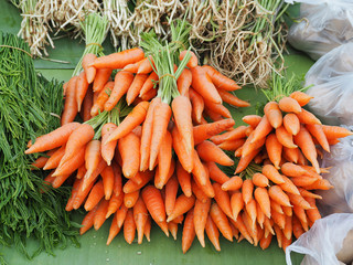 Fresh organic carrot on local market in Thailand