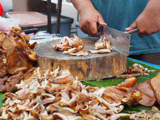 Pig's ear stewed in spice powder