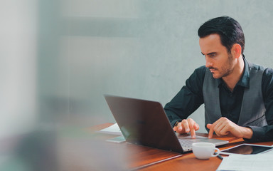 Business man working with laptop