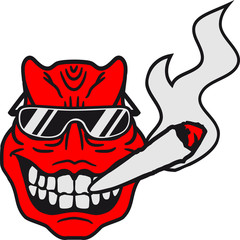 gesicht kopf rauchen drogen cool joint kiffen kiffer hanf weed cannabis stoned monster böse gefährlich gefräßig horror halloween grinsen