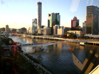 Fototapeta na wymiar View through the window on Brisbane City Australia