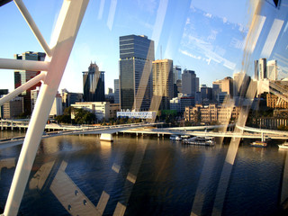 Naklejka premium View through the window on Brisbane city