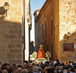 Procesión de la Virgen de la Montaña, patrona de Cáceres, España
