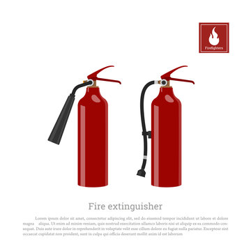 Fire extinguisher on a white background. Firefighter equipment in realistic style. Vector illustration