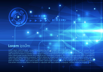 Vector abstract hi-tech background in blue color