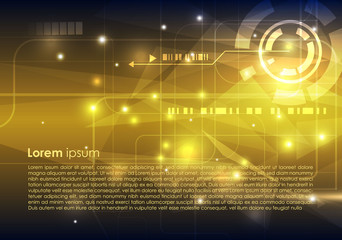 Vector abstract hi-tech background in gold color