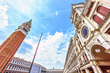 St Marks Campanile The Tower of Venetia . San Marco square in Venice, Italy