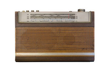 Retro old radio isolate on white background, Vintage style