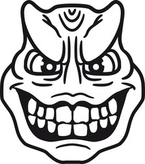 gesicht kopf monster böse gefährlich gefräßig horror halloween grinsen