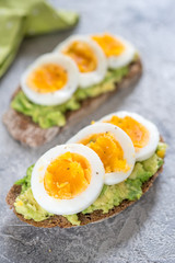 Toast with avocado and egg