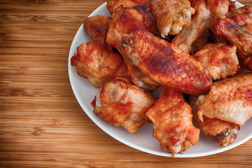 Baked chicken wings on a plate