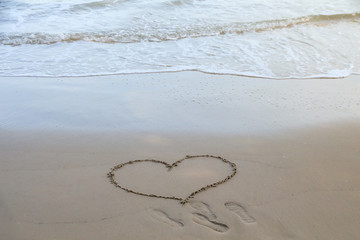 symbol on the beautiful beach,sand sea beach