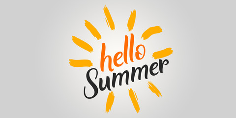 Hello summer typographic design 