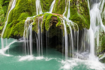 Bigar waterfall in Romania - one of the most beautiful waterfalls in the country. Discover Romania concept. © tonovavania