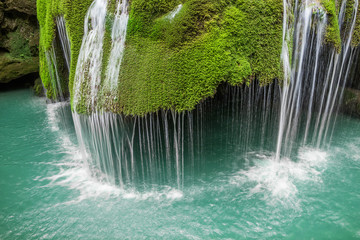 Bigar waterfall in Romania - one of the most beautiful waterfalls in the country. Discover Romania concept.