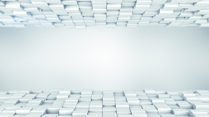 White boxes abstract background 3D render