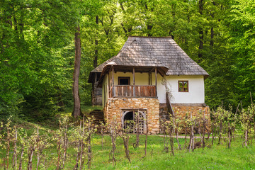 Old traditional buildings in Astra complex Sibiu, Romania. Discover Romania concept.