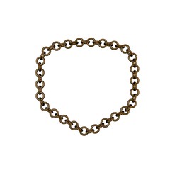 Bronze chain. Isolated on white background.